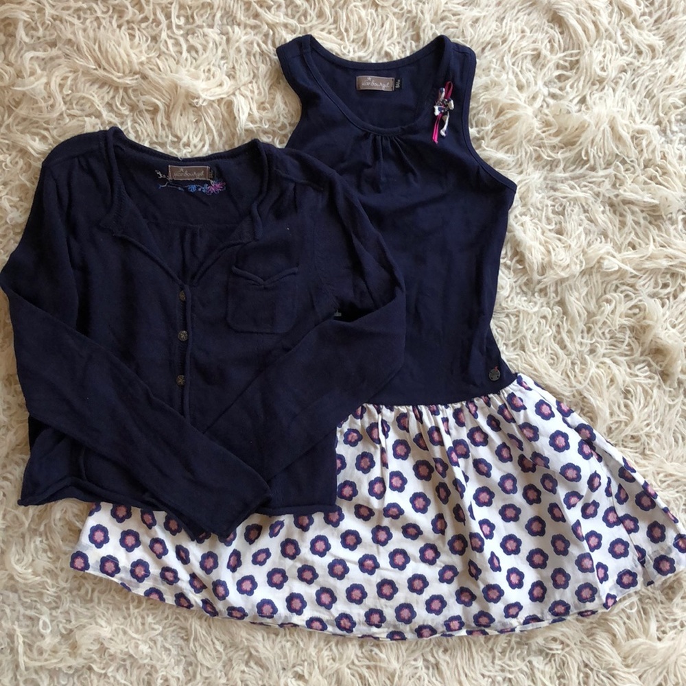 Jean Bourget cardigan and dress set